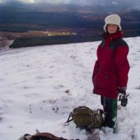 Katrin descending from Beinn Teallach (Sean Kelly)