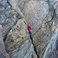 Man of Mystery climbing Symphony Crack (Roger Daley)