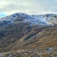View to Coire Meall Challuim with its slabs and Maol Odhar (right) (Gareth Williams)
