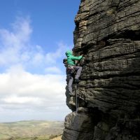 Gowry leading "High Buttress Arête" (Dave Wylie)